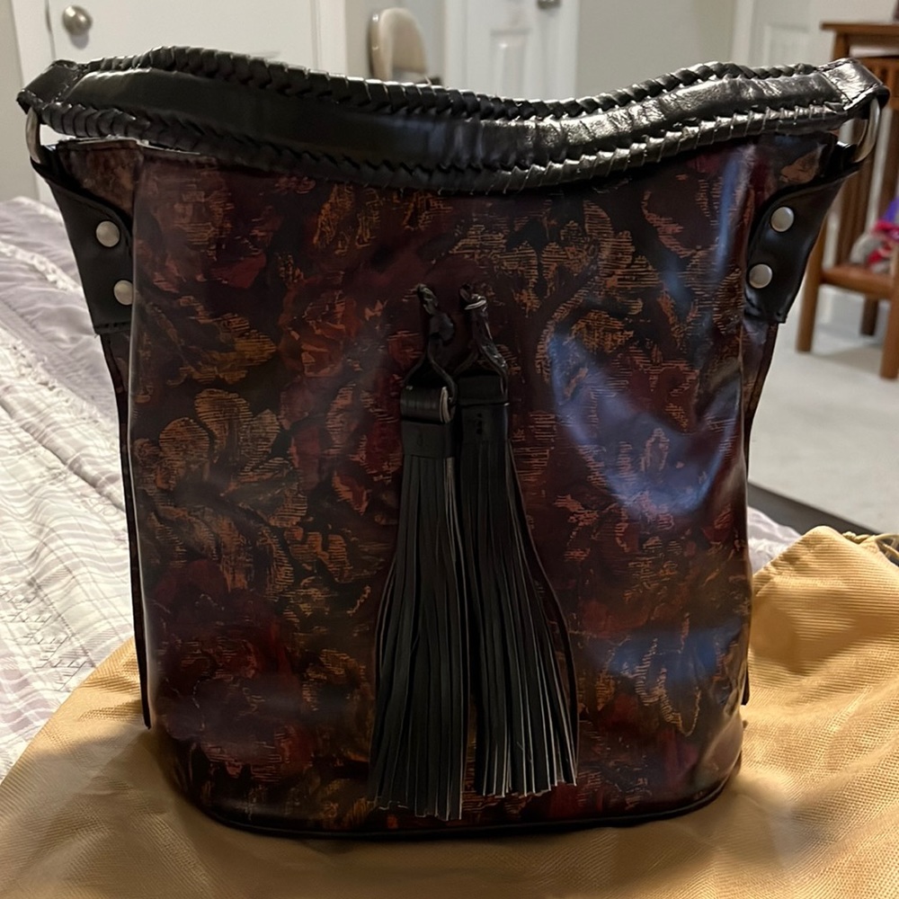 NWT PATRICIA NASH LEATHER VINTAGE FLORAL BROCADE OTAVIA CROSSBODY HOBO BAG PURSE